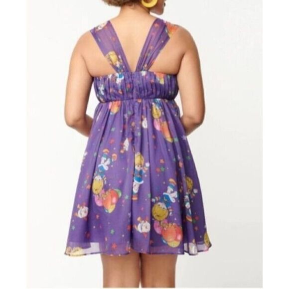 Unique‎ Vintage x Rainbow Brite Dress Size Medium 6/8 Purple Rainbow Night Print - Picture 4 of 15